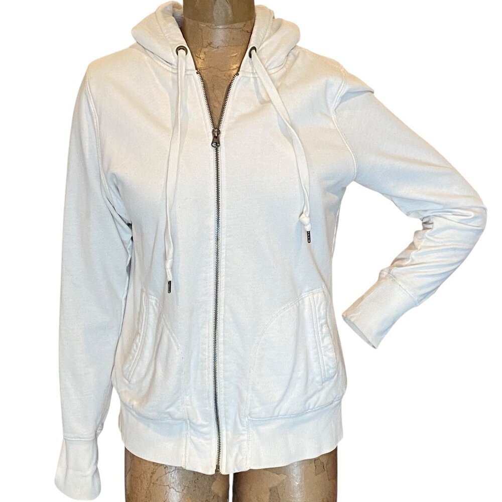 Women’s Merona Sherpa Lined Zip-Up Hoodie Sz L‎ White #255G